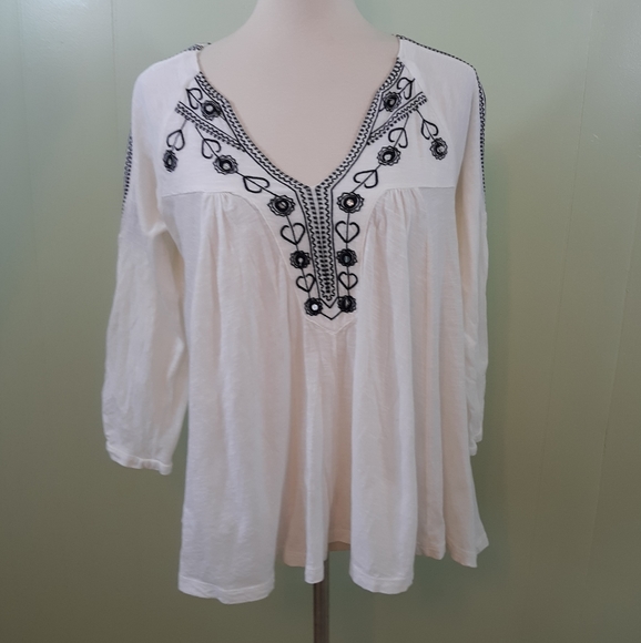 Chip & pepper cotton embroidery boho top sz XS - Picture 1 of 5